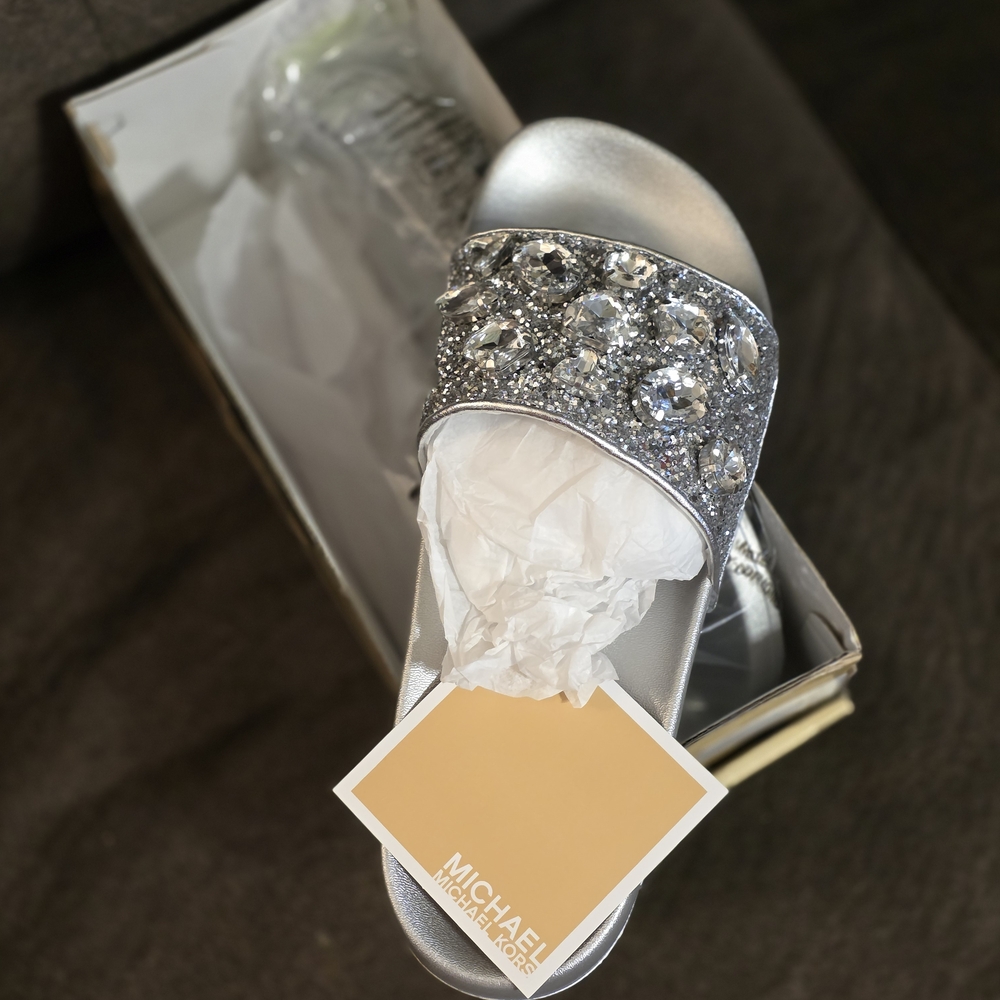 Michael Kors Silver Embellished Sandals